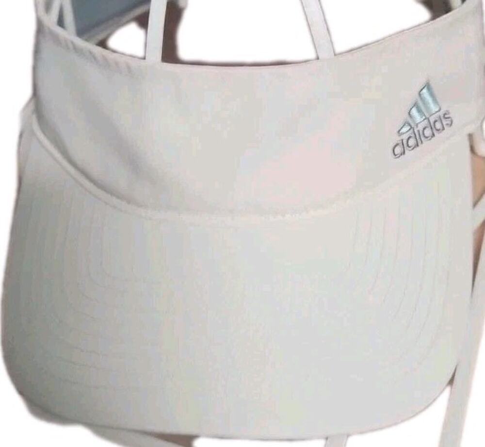 Adidas Climalite Visor Hat Strapback One Size White Tennis Golf Beach Travel Cap